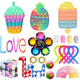 Pop Fidget Toys Multi-Item Fidget Toy Pack Sensory Fidget Pack Anti-Anxiety Stress Relief Fidget Toys Set Party Favors Birthday Gifts for Adults Kids