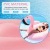 Giant inflatable flamingos ride on floating objects in the swimming pool, equipped with fast valve swimming rafts, suitable for summer party decoratio