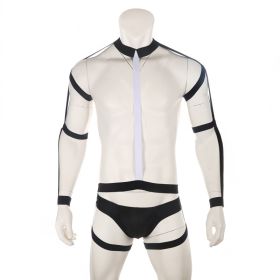 Tight White Lie Bondage Bodysuit Set (Option: Black-M)