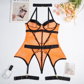 Women's Hot One-piece Sexy Lingerie (Option: Fluorescent Orange-S)