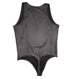 Men's Leather Sexy Bra One-piece Underwear Vest (Option: M)