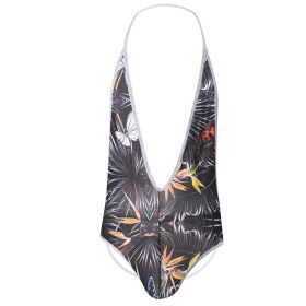 Printed Buttock Revealing Deep V  Jumpsuit European And American Men (Option: Butterfly-M)