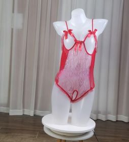 Mesh Tight Lingerie Set Bodysuit (Option: Red-S)