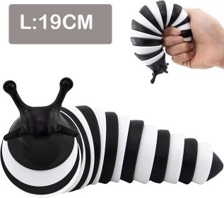 Fidget Slug Toy; Sensory Slug Fidget Toy for Kids Adults Party Favors; Autism Sensory Toys for Autistic Children; Gift for ADHD (Color: Black -L)