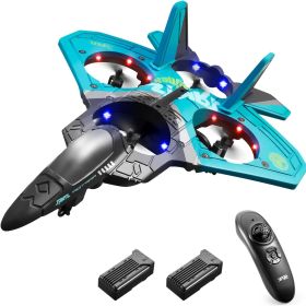 4DRC V17 Remote Control Plane RC Airplanes 2.4GHz 6CH EPP RC Plane 4 Motor RC Aircraft Toys for Adult Kids with Function Gravity Sensing Stunt Roll Co (Color: Blue +2 battery)