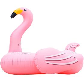 Giant inflatable flamingo swimming pool floating, swimming pool floating lounge floating raft adult children's party decorative toys (Color: as Pic)