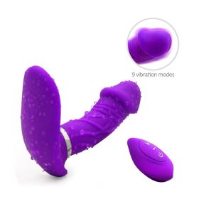 Smart Heating Wearable Vibrator Butterfly Clitoral Vibrator Double Vibrator Silicone Vibrator Adult Sex Toys Sex Stimulator (Color: purple)