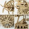 Robotime ROKR DIY 3D Wooden Puzzle Mechanical Gear Drive Air Vehicle Assembly Model Building Kit Toys for Children Adult LK702