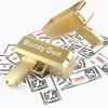 Electric Money Gun Ver.1 with 100pcs Props Money Cash Banknote Spray gun Adult Party Wedding Supplies Children toys AC98