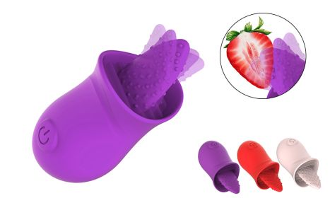 Powerful 10 Speeds Clit Licking Massager Tongue G spot Vibrator Sex Toy (Color: purple)