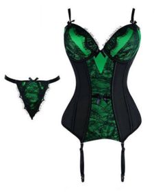 Sexy Skin-friendly Breathable Push Up Sling Corset (Option: Green-M)