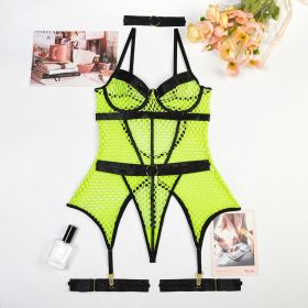 Women's Hot One-piece Sexy Lingerie (Option: Fluorescent Green-XL)